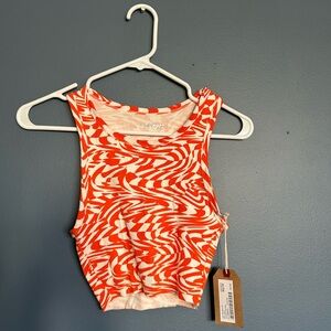Harlow Orange and White Swirl Tank Top
